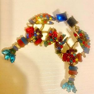 Crawfish Earrings Mardi Gras